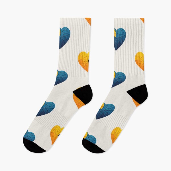 Item preview, Yellow and blue hearts designed and sold by PrintLabStudio.