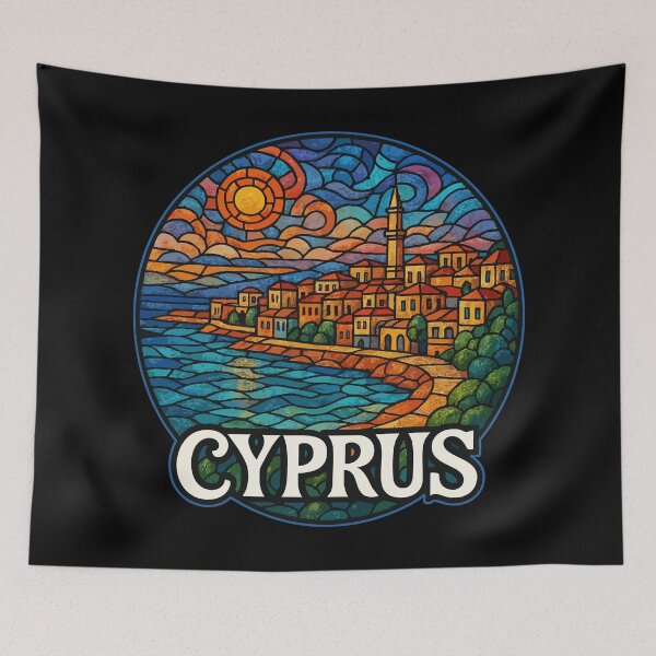 Item preview, Cyprus Country Travel Island Stained Glass designed and sold by TomFrontierArt.