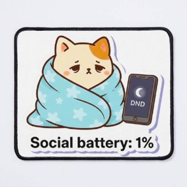 Item preview, Cute Mochi Paw Cat Sticker - Kawaii DND Cat with Social Battery Art for Laptop & Water Bottle designed and sold by MT-Hub | Art for Every Soul.