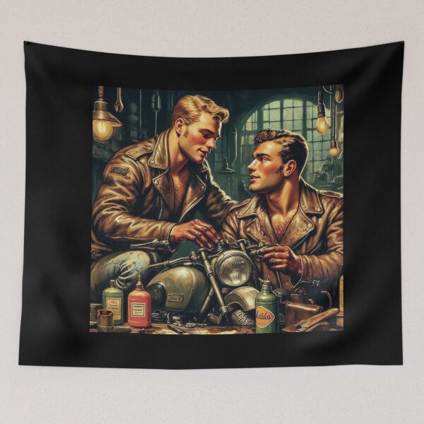 Item preview, 1940s Only You Vintage Gay Leather Bikers Tom of Finland Tribute San Francisco Pride Graphic Design designed and sold by ItsAKinkThing.