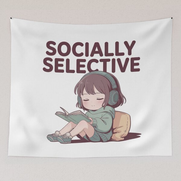 Item preview,  Socially Selective Lo-Fi Anime Introvert Queen Typography Design designed and sold by GiftsForge.