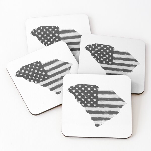 Item preview, South Carolina  State Stars & Stripes Silhouette – Black and White designed and sold by Paper Drip.
