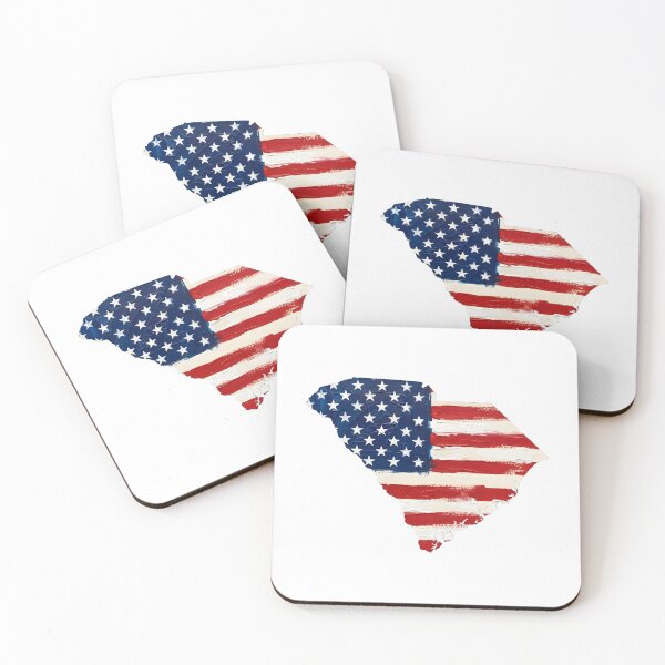 Item preview, South Carolina Stars & Stripes State Silhouette – Distressed Americana designed and sold by Paper Drip.