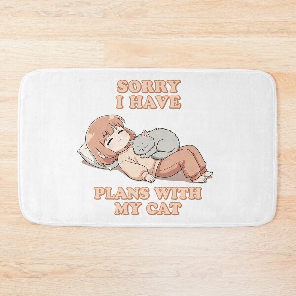 Item preview, Sorry I Have Plans With My Cat Lo-Fi Anime Homebody Quote Art designed and sold by GiftsForge.