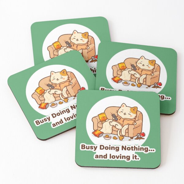 Item preview, Cute Mochi Paw Cat "Busy Doing Nothing" Sticker - Kawaii Relaxation & Chill Vibes Art designed and sold by MT-Hub | Art for Every Soul.