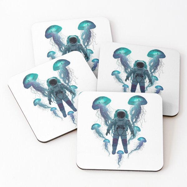 Item preview, Astronaut Drifting with Glowing Jellyfish designed and sold by Wonderful Designs.