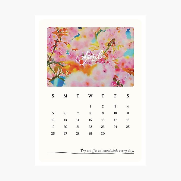 Item preview, 2026 Watercolor Nature Calendar April designed and sold by madeintabbyss.