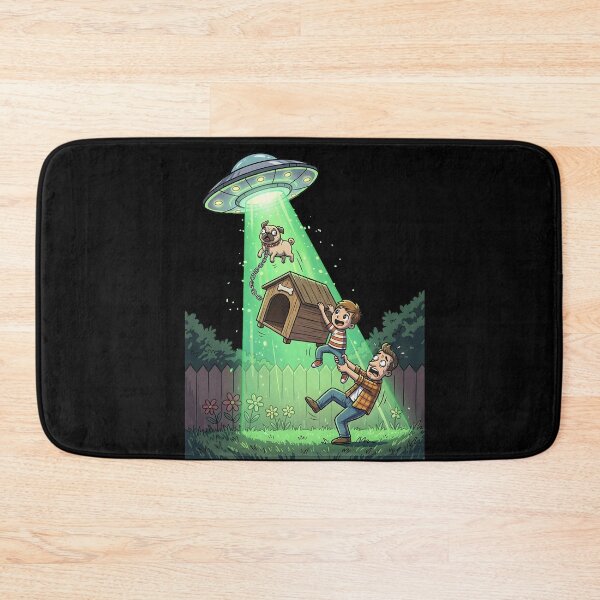 Item preview, Funny Anime UFO Abduction Pug Dog Dad Son  designed and sold by CoolCrazyQuirky.