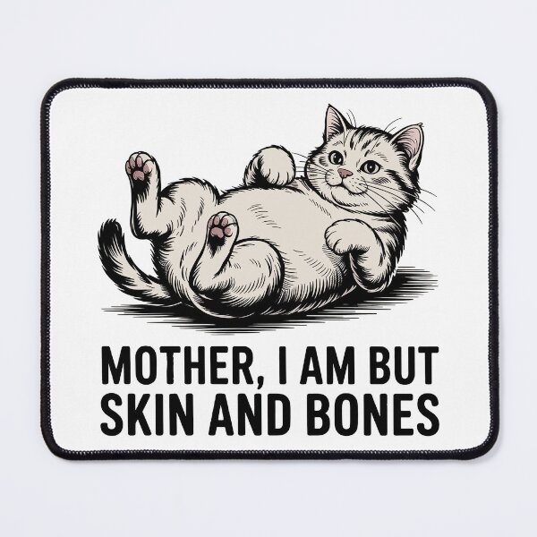 Item preview, Mother, I Am But Skin and Bones – Funny Vintage Cat T-Shirt designed and sold by Wicked.Teez.
