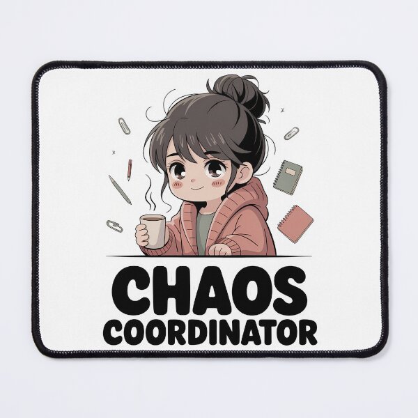 Item preview, Chaos Coordinator Mom Life Lo-Fi Anime Tired Queen Typography designed and sold by GiftsForge.