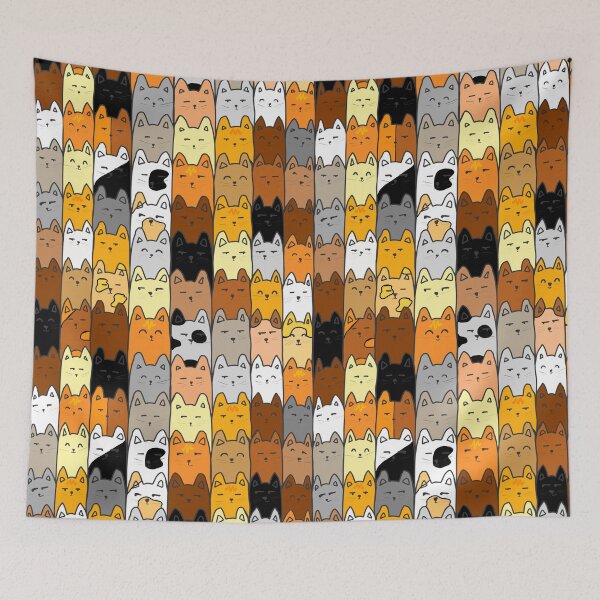 Item preview, Cute Cat Pattern illustration - Cosy Neutral Kittens Repeat Design  designed and sold by alanamaeart.