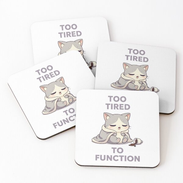 Item preview, Too Tired To Function Lo-Fi Sleepy Cat Exhausted Mood Quote designed and sold by GiftsForge.