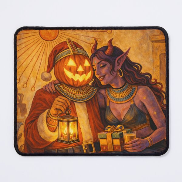 Item preview, Headless Horseman Santa Night with Demon Beauty — Ancient Egyptian Style designed and sold by TheHorsemanRidesAgain.