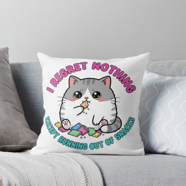 Item preview, Kawaii Cat Regret Nothing Snack Lover designed and sold by InkInduldge.