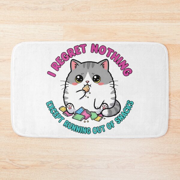 Item preview, Kawaii Cat Regret Nothing Snack Lover designed and sold by InkInduldge.
