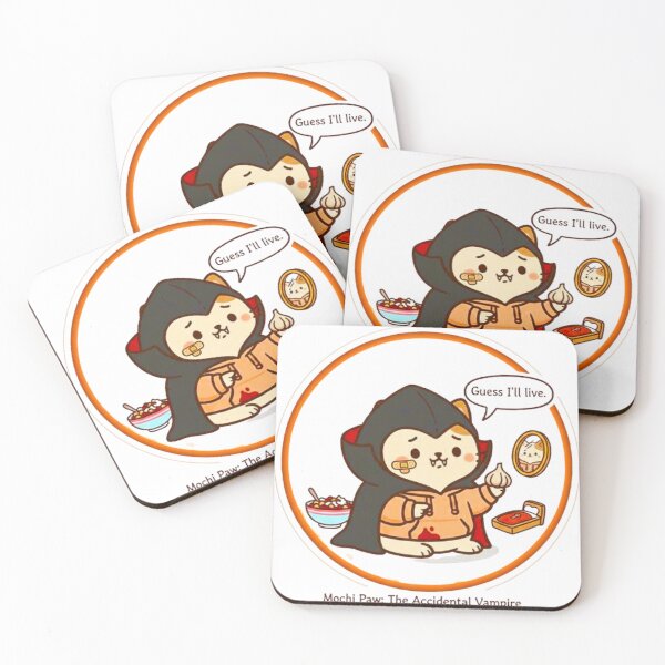 Item preview, Mochi Paw The Accidental Vampire - Funny Cute Cat Garlic Illustration designed and sold by MT-Hub | Cute Aesthetic Art, Stickers & Phone Cases.