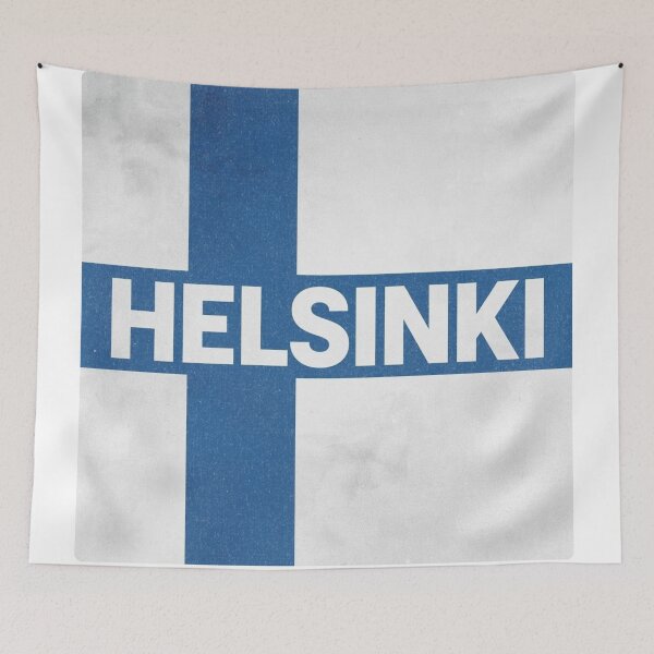 Item preview, Helsinki Finland Flag Retro Vintage Distressed Design designed and sold by RDproject.