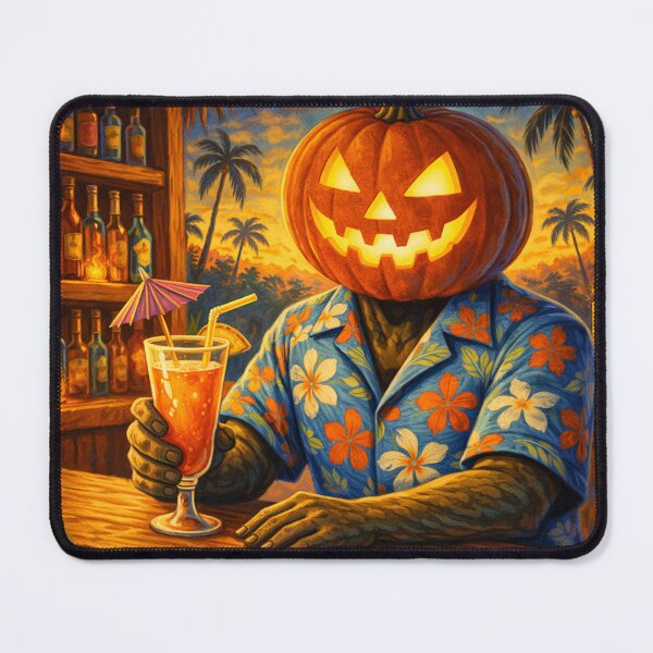 Item preview, Headless Horseman at the Tiki Bar - Vintage 1950s Illustration designed and sold by TheHorsemanRidesAgain.