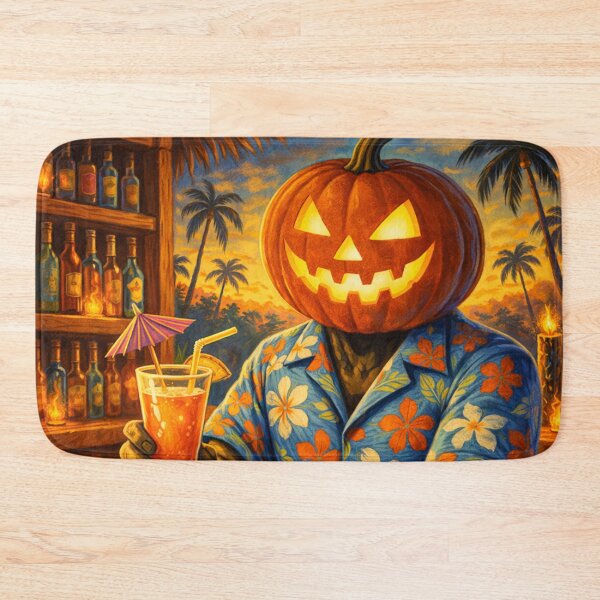 Item preview, Headless Horseman at the Tiki Bar - Vintage 1950s Illustration designed and sold by TheHorsemanRidesAgain.