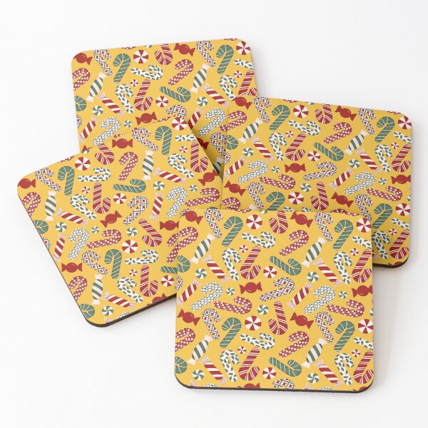 Item preview, Candies & Candy Canes - Multicolored on Bright Yellow designed and sold by thecolorbirdie.