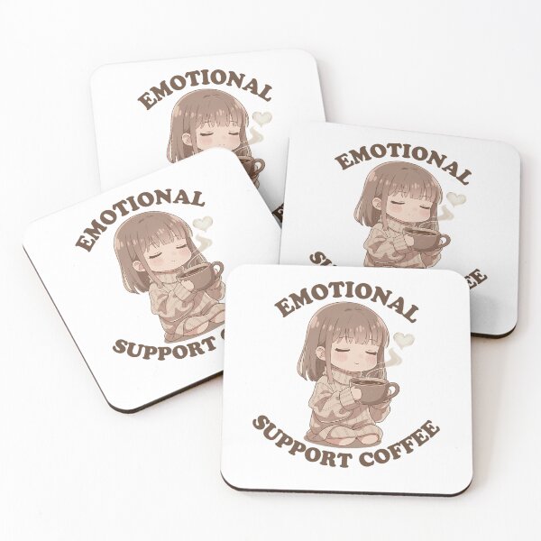 Item preview, Emotional Support Coffee Lo-Fi Anime Cup Caffeine Lover Quote designed and sold by GiftsForge.