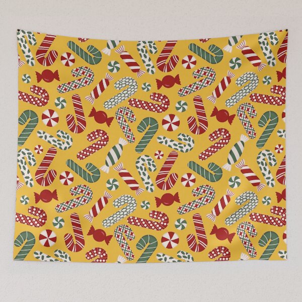 Item preview, Candies & Candy Canes - Multicolored on Bright Yellow designed and sold by thecolorbirdie.