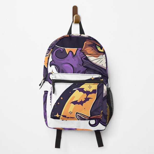 Item preview, Grumpy Witch Cat on Broom – Funny Halloween Full Moon Art designed and sold by The Grumpy Pet Club.