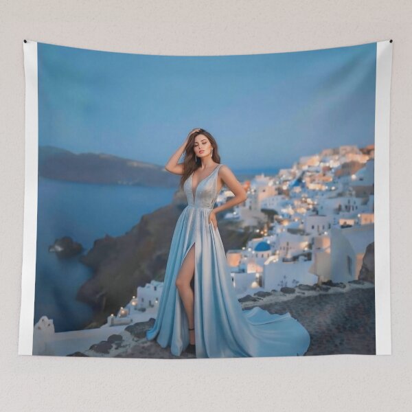 Item preview, Aegean Dream in Santorini Twilight designed and sold by SunsetAngelsAI.