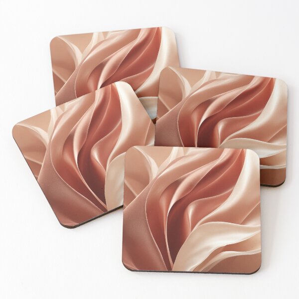 Item preview, Soft Flowing Abstract Fabric – Blush & Terracotta Waves designed and sold by NewArt33.