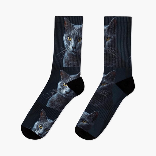 Item preview, Pet – Cat | Cat_Russian Blue_Silvion – Cinematic Moody Cat Portrait designed and sold by ArtivaNest.