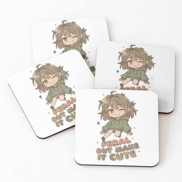 Item preview, Feral But Make It Cute Lo-Fi Anime Chaotic Energy Typography designed and sold by GiftsForge.