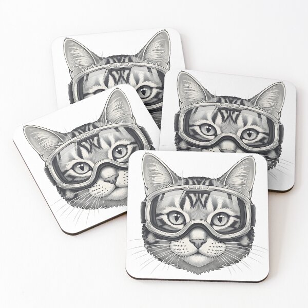 Item preview, Stylish Snow Cat Face – Cozy Winter Illustration designed and sold by KivaroArt.