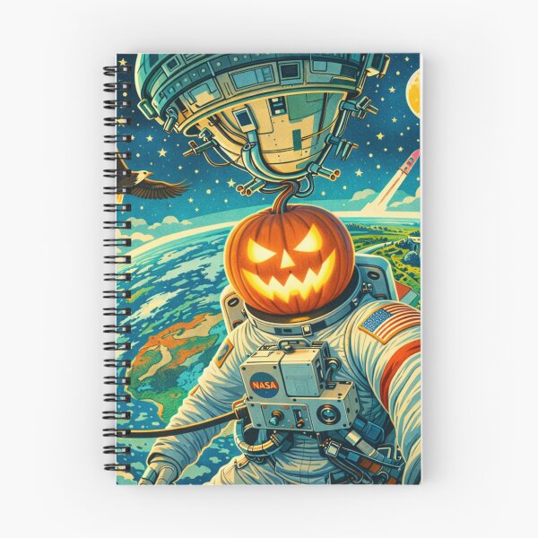 Item preview, Headless Horseman Astronaut Selfie in Orbit — Mid Century Retro Pop Illustration designed and sold by TheHorsemanRidesAgain.