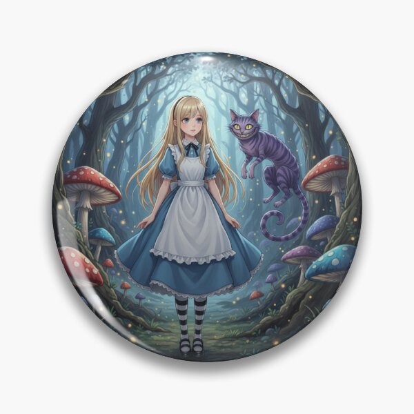 Item preview, Alice and the Cheshire Cat under the moon - anime version designed and sold by DandoLaTalla.