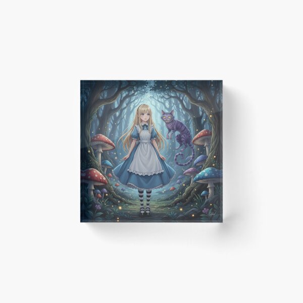 Item preview, Alice and the Cheshire Cat under the moon - anime version designed and sold by DandoLaTalla.
