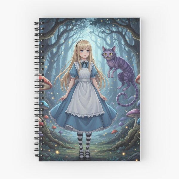 Item preview, Alice and the Cheshire Cat under the moon - anime version designed and sold by DandoLaTalla.