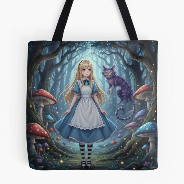 Item preview, Alice and the Cheshire Cat under the moon - anime version designed and sold by DandoLaTalla.