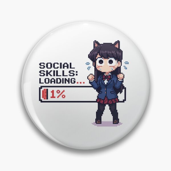 Item preview, Social Skills Loading 1% - Cute Anime Introvert Pixel Art designed and sold by Retro Archive.