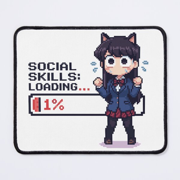 Item preview, Social Skills Loading 1% - Cute Anime Introvert Pixel Art designed and sold by Retro Archive.