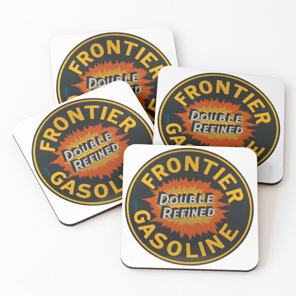 Item preview, Vintage Frontier Double Refined Gasoline Circular Sign designed and sold by CharlieDesings.