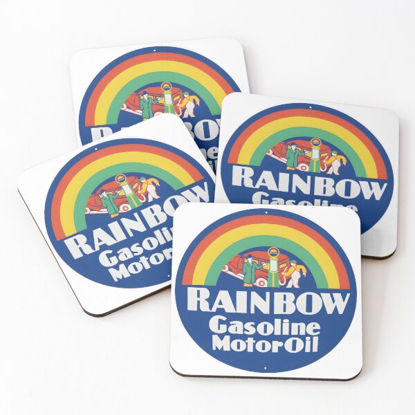 Item preview, Vintage Rainbow Gasoline and Motor Oil Circular Sign designed and sold by CharlieDesings.