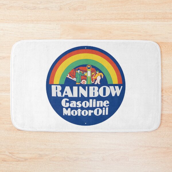 Item preview, Vintage Rainbow Gasoline and Motor Oil Circular Sign designed and sold by CharlieDesings.