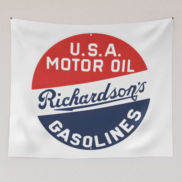 Item preview, Vintage Richardson's U.S.A. Motor Oil and Gasolines Retro Sign designed and sold by CharlieDesings.