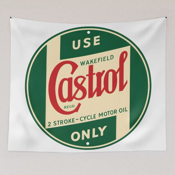 Item preview, Vintage Wakefield Castrol 2 Stroke-Cycle Motor Oil Round Sign designed and sold by CharlieDesings.