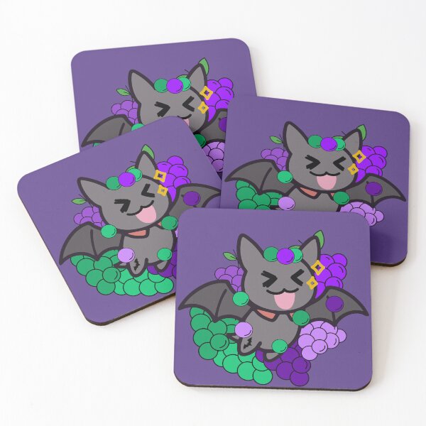 Item preview, Happy Kawaii Bat with Purple Grapes - Whimsical Fruit Bat designed and sold by Kanniax.