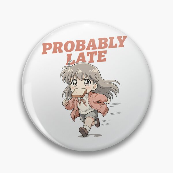 Item preview, Probably Late Lo-Fi Anime Running Girl Chronic Lateness Quote designed and sold by GiftsForge.