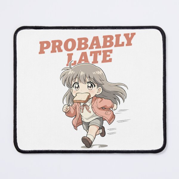Item preview, Probably Late Lo-Fi Anime Running Girl Chronic Lateness Quote designed and sold by GiftsForge.