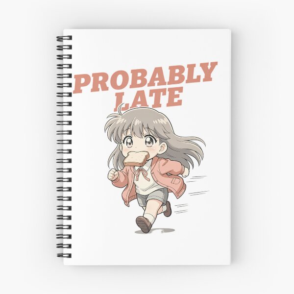 Item preview, Probably Late Lo-Fi Anime Running Girl Chronic Lateness Quote designed and sold by GiftsForge.