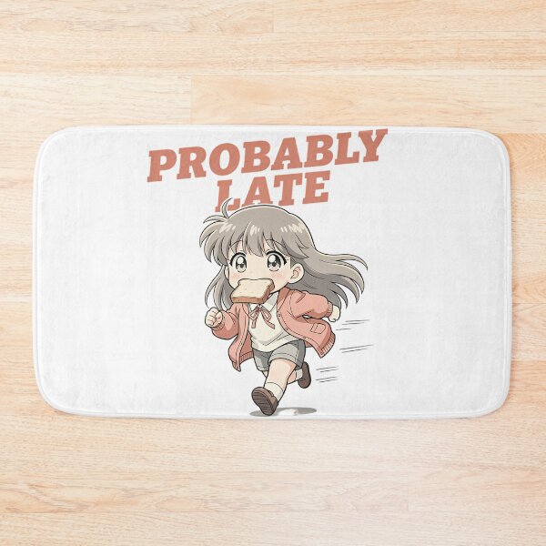 Item preview, Probably Late Lo-Fi Anime Running Girl Chronic Lateness Quote designed and sold by GiftsForge.