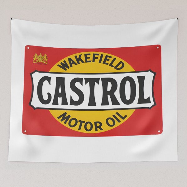Item preview, Vintage Wakefield Castrol Motor Oil Rectangular Enamel Sign designed and sold by CharlieDesings.